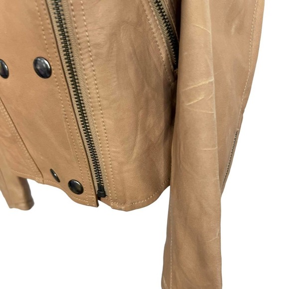 FIRTH Lamb's Leather Jacket Tan Moto Size‎ S - Picture 7 of 14